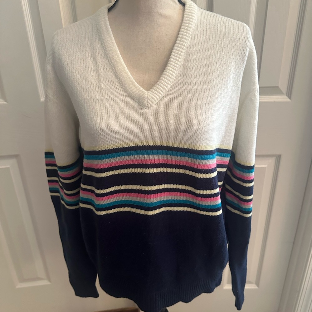 Striped V-Neck Sweater That Is Versatile,  Comfortable and Perfect for Layering